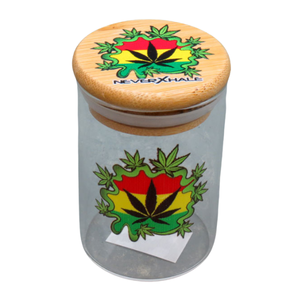 NeverXhale Bamboo Glass Jar / 88mm X 55mm Large